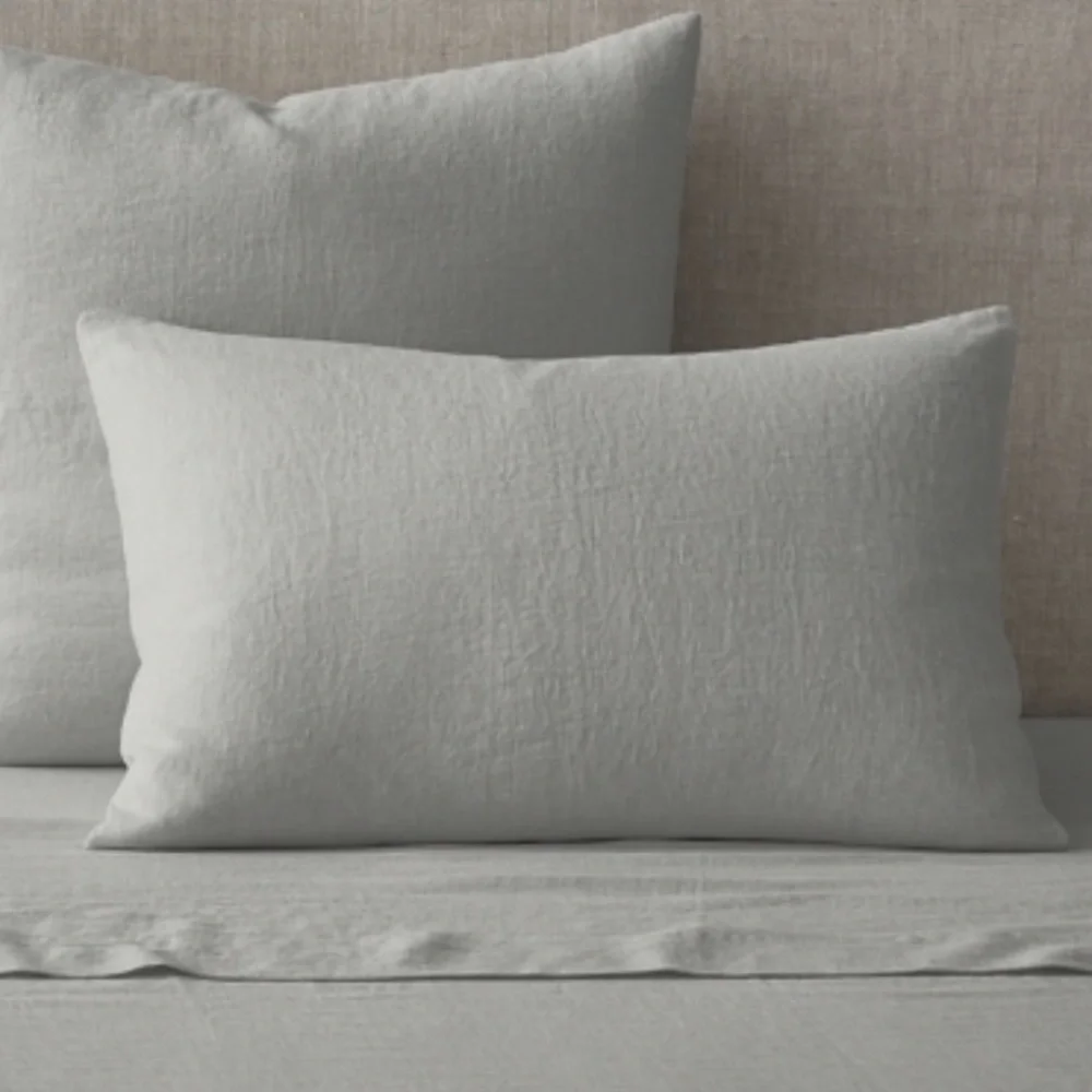 RH King ITALIAN HERITAGE WASHED LINEN FLANGE SHAM in Nickel